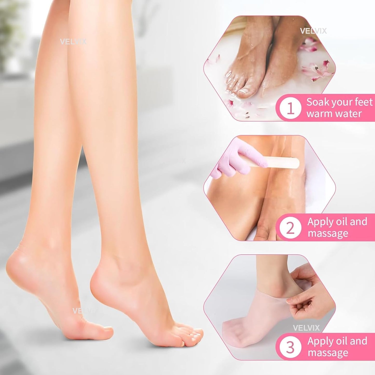 Silicone Moisturizing Foot Socks – Repair Dry, Cracked Heels Overnight